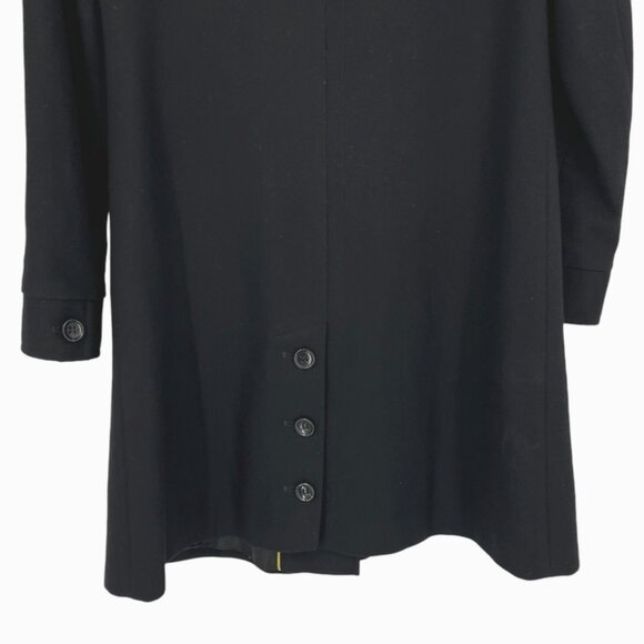 DKNY Wool Blend Peplum Style Mid-Length Classic Coat Black Size 2 - Picture 7 of 12